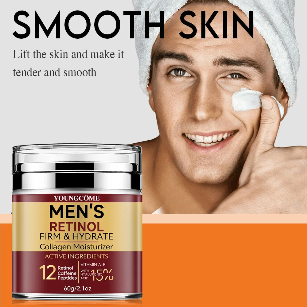 Crème pour le visage raffermissante au rétinol pour homme, soin de la peau, hydratant, au collagène, éclaircissant, lisse, déformable, traitement