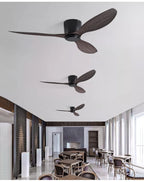 FUMANJIA Ventilateur de plafond CC ultra fin avec télécommande – Silencieux à 6 vitesses, 3 pales ABS, idéal pour les plafonds bas et les espaces minimisés (sans lumière)