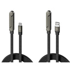 Câble de données pliable 1,5 m 240/65W avec support de téléphone intégré, support invisible, câble de charge rapide pour