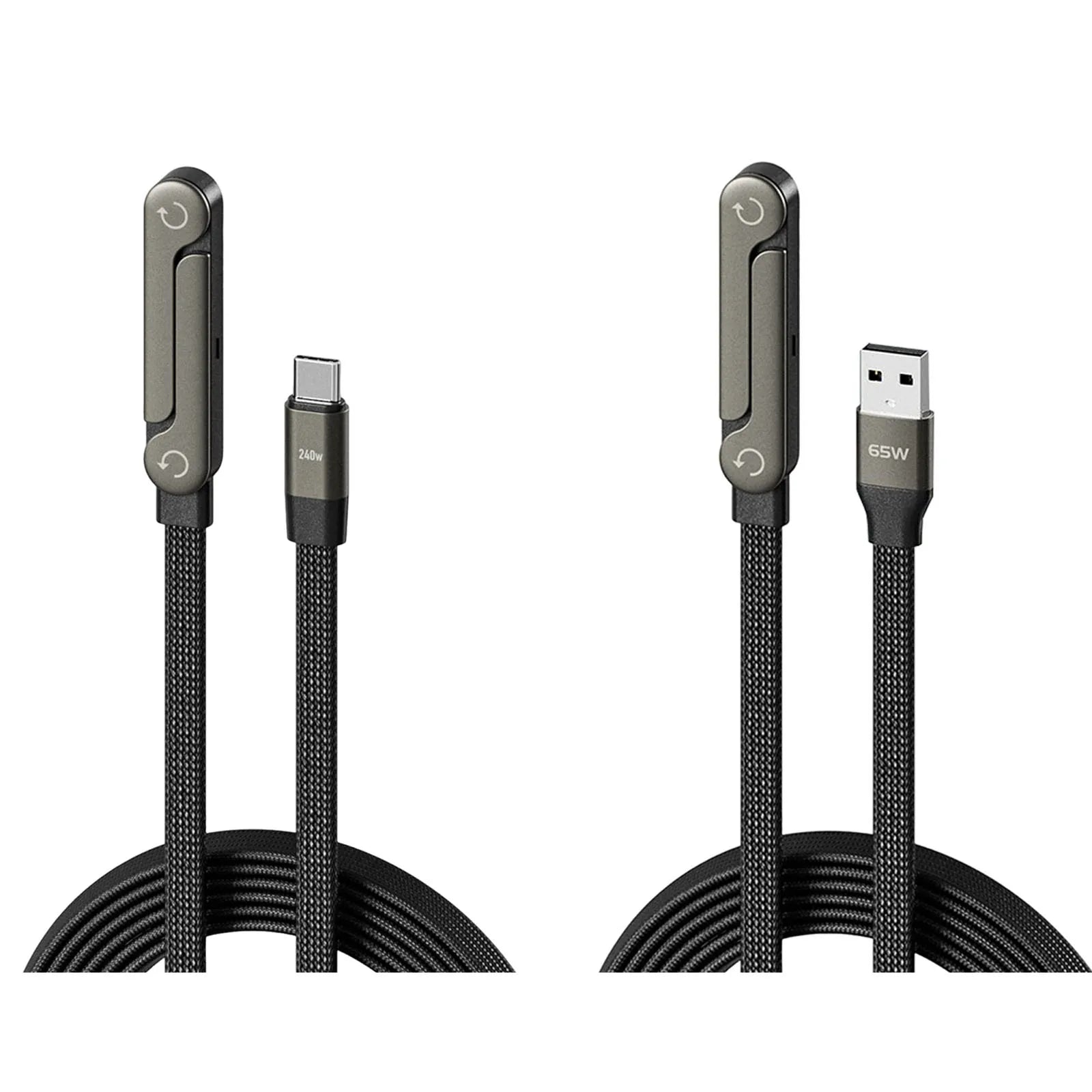 Câble de données pliable 1,5 m 240/65W avec support de téléphone intégré, support invisible, câble de charge rapide pour