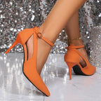 Sandales pointues sexy pour femmes, chaussures de plage en plein air, bureau, talons hauts peu profonds, été, chaud, nouvelle mode