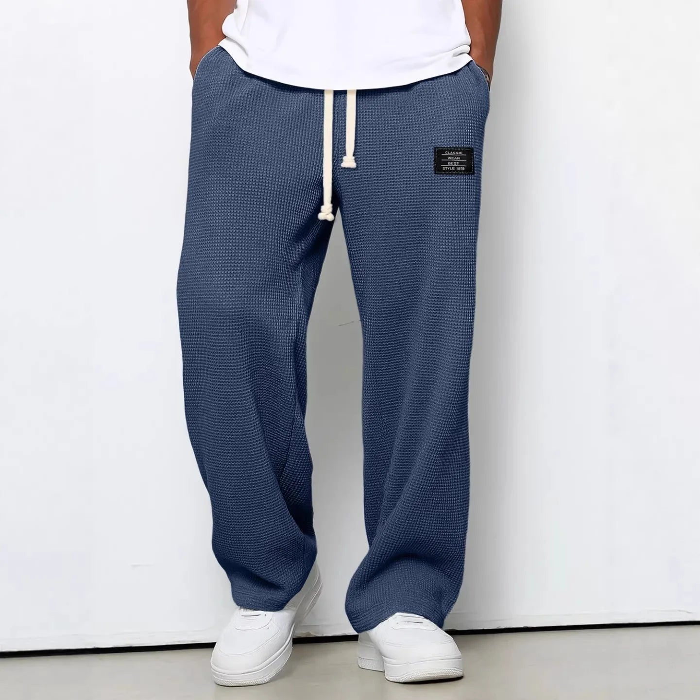 Pantalon de jogging décontracté pour homme 2026, coupe droite, taille élastique, jambe large, vêtements de sport pour homme, collection Printemps/Automne