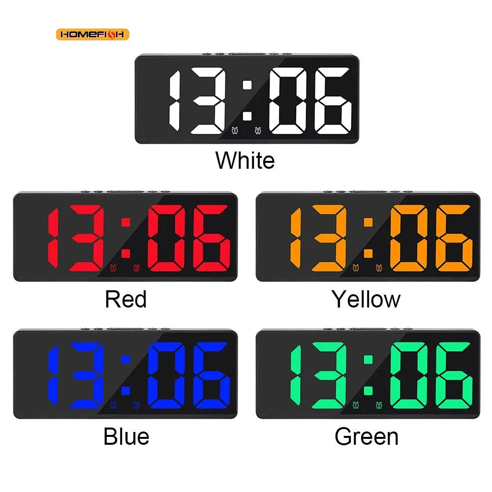 Numéro créatif horloge couleur veilleuse température calendrier réveil LED grand nombre horloge électronique rétro-éclairage décor à la maison
