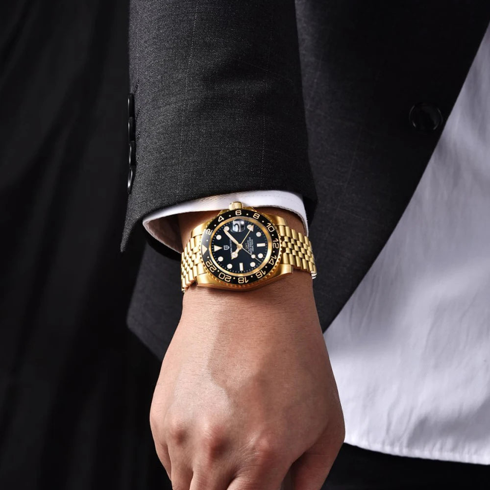PAGANI DESIGN 40mm automatique GMT montre-bracelet en acier inoxydable étanche hommes montre haut de gamme mécanique sport montres hommes PD-1662