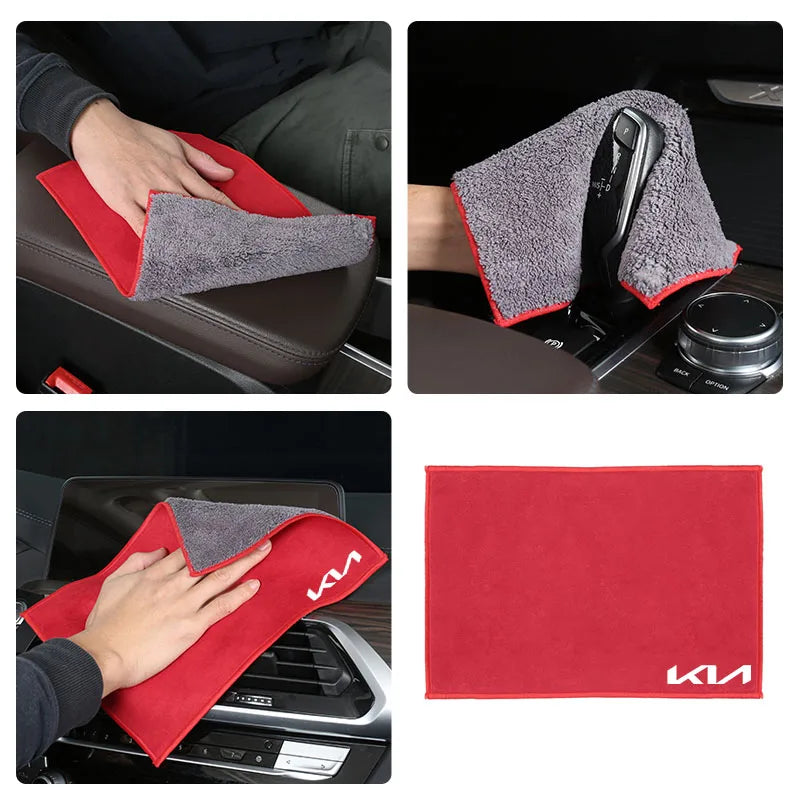 Outils de nettoyage intérieur de voiture, serviettes de lavage en microfibre, brosse de nettoyage pour KIA EV6 Stinger RIO Sorento Picanto Ceed Borrego Syros K4