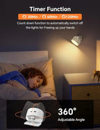 Applique murale LED magnétique, lumières magnétiques à intensité variable, 360 °   Lampe de nuit de projecteur d'armoire de télécommande tactile de rotation
