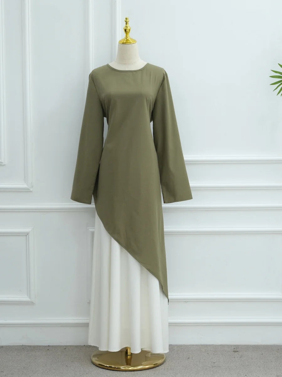 Musulman moyen-orient arabe dubaï Abayas pour femmes haut avec jupe deux pièces ensemble modeste Ramadan caftan Robe Femme vêtements islamiques