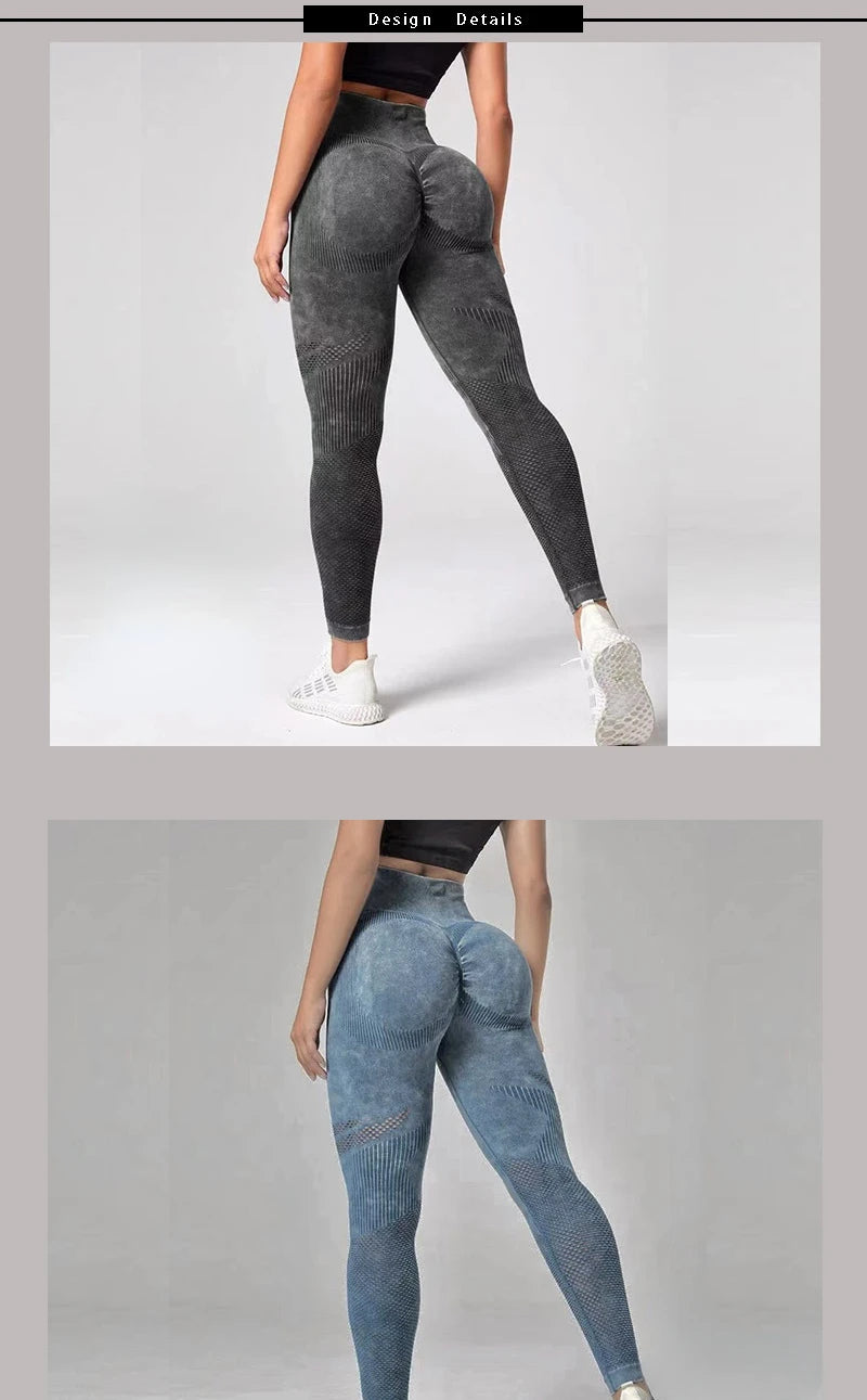 Leggings évidés pour femmes, collants minces sans couture, pantalons de fitness conviviale rés, taille haute, levage des hanches, pantalons de yoga extensibles, lavage à l'eau
