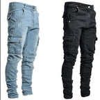 Jean Cargo Slim Fit pour Homme, Pantalon en Denim, Multi-poches, artificiel astique, Jogging, Hip Hop, Grande Taille, High Street, Mode, Nouveau