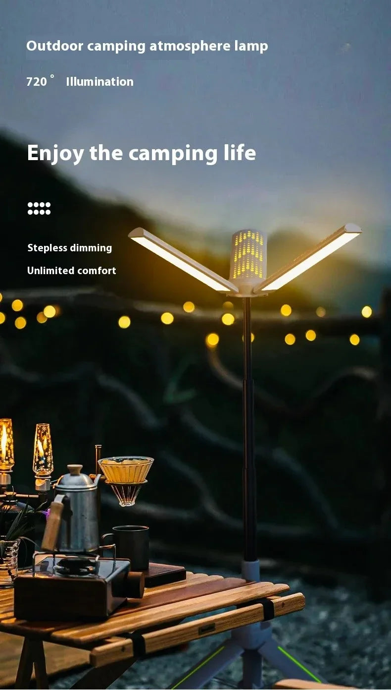 Lanterne de Camping télescopique 8000mAh, lampes de poche étanches rechargeables, lampe de Camping à intensité variable, lumière d'urgence pour Camping et randonnée