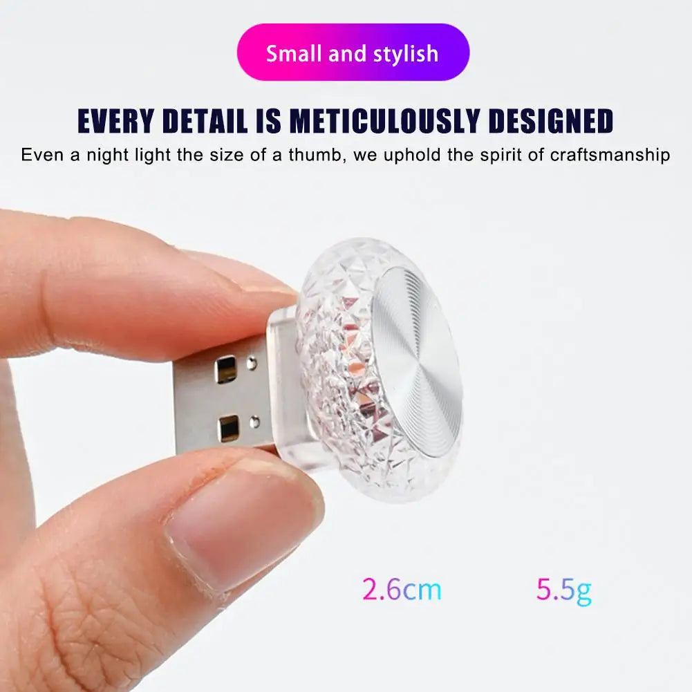 Lumières d'ambiance LED USB pour voiture, mini lampes portables, lumières décoratives intérieures pour voiture et ordinateur, éclairage environnemental