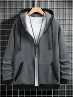 Cardigan épais à capuche et fermeture éclair pour homme, vêtement d'extérieur décontracté, sweat-shirt à la mode, Style transfrontalier, nouvelle collection automne hiver