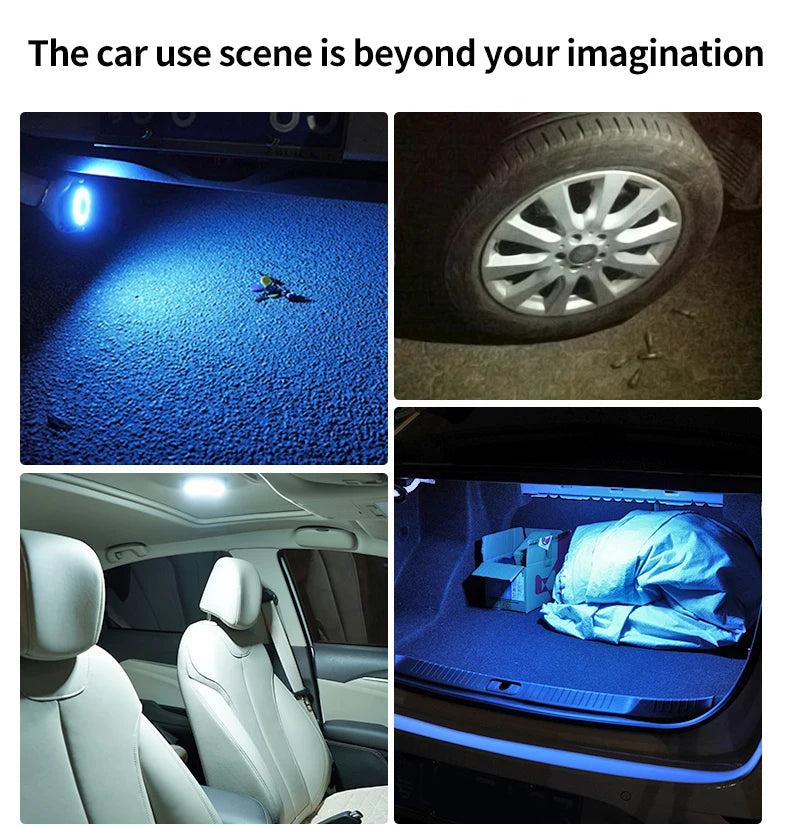 Lampe de plafond à lumière ambiante pour intérieur de voiture, lampe de lecture pour voiture, lumière LED rechargeable, lumière de nuit pour automobiles, fête familiale