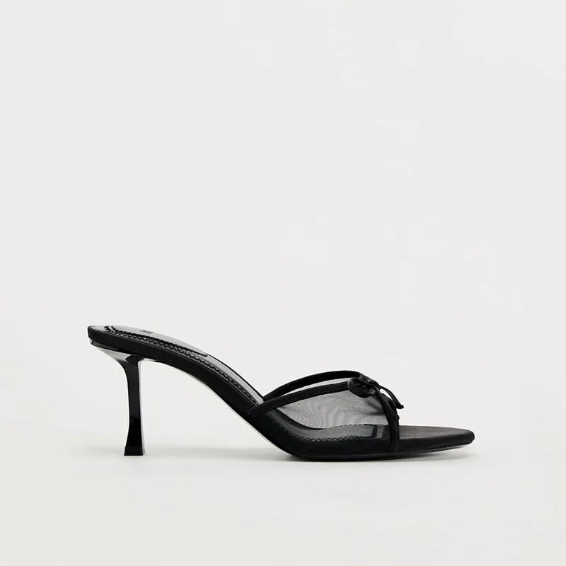 Sandales à talons hauts pour femmes, nouvelle marque de luxe, pantoufles polyvalentes, simples et fines, été 2026