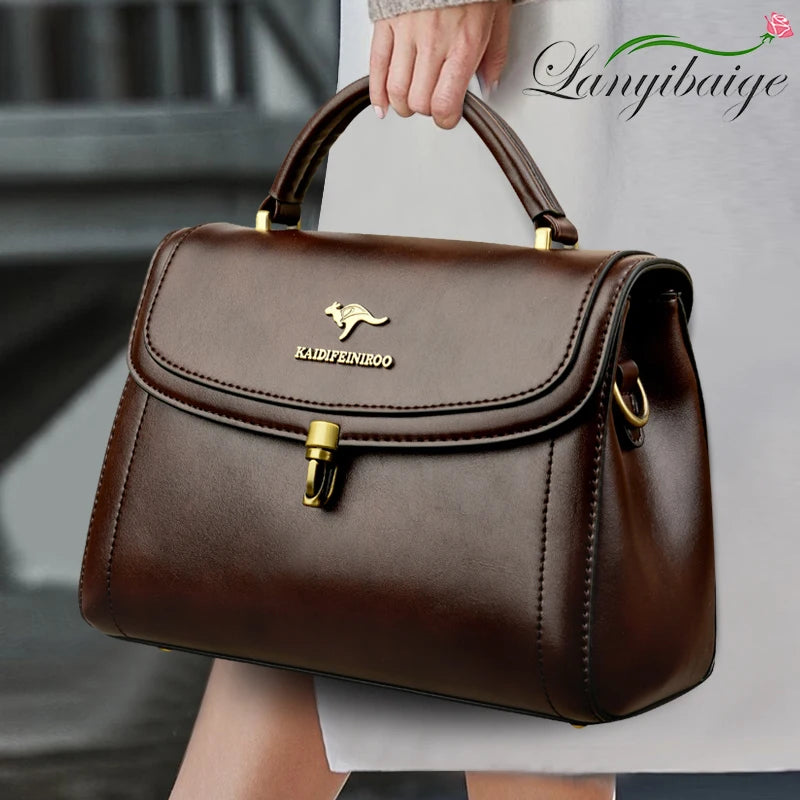 Sacs à bandoulière en cuir pour femmes, sacs à main de luxe pour dames, sac messager féminin, haute qualité, 2026