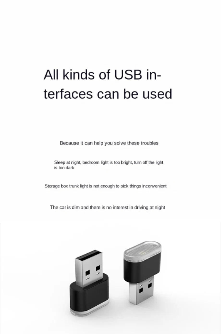 Mini USB LED lumières d'ambiance voiture intérieur néon lampe décorative éclairage de secours universel PC Portable Plug and Play