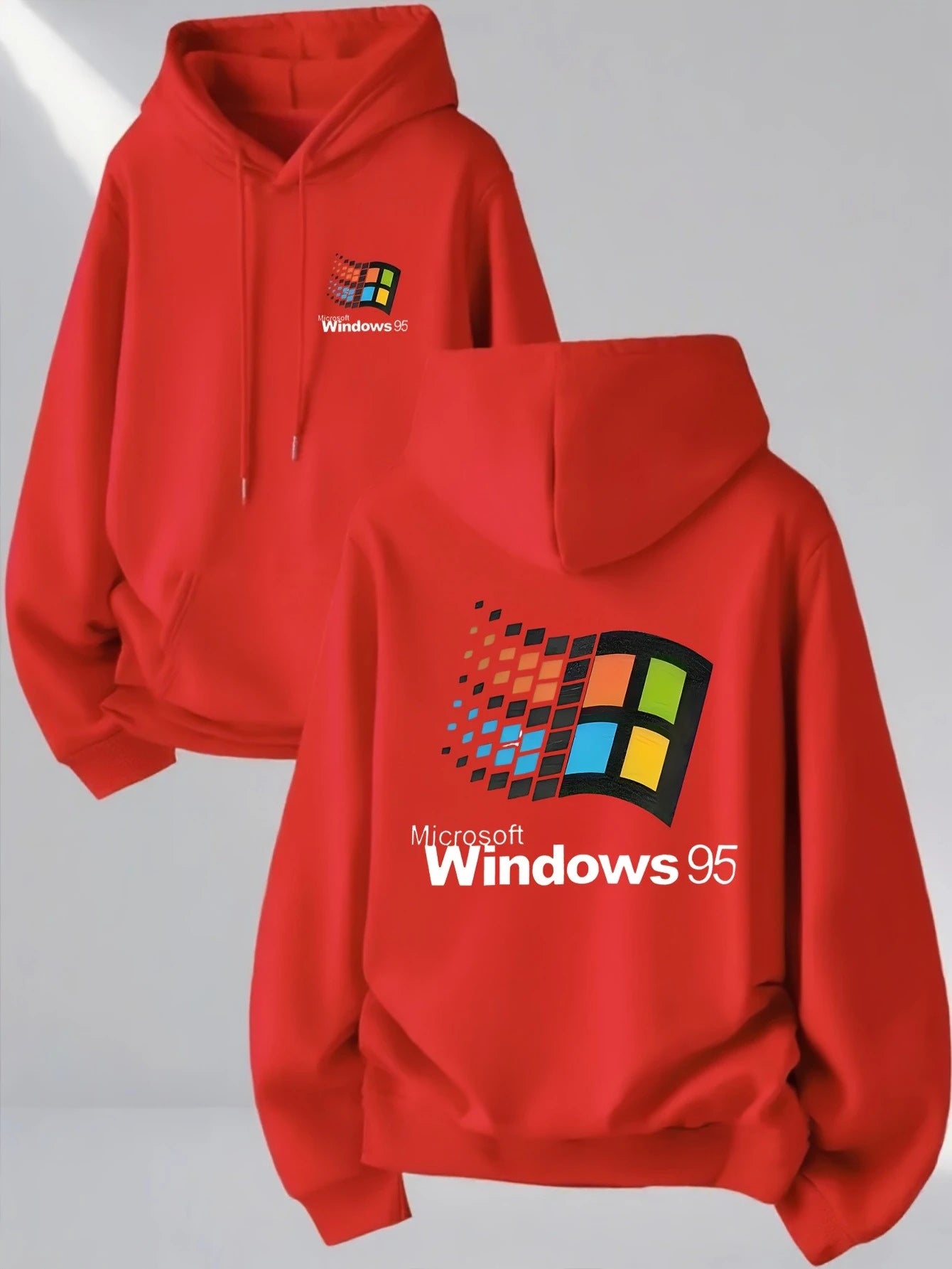 Windows 95 graphique Vintage pour les passionnés de technologie tenue de rue décontractée imprimé matériau doux pull à capuche motif haut unisexe
