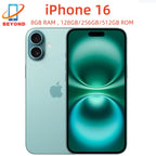 iPhone 16 authentique 6,1 pouces eSIM/SIM physique, écran OLED XDR authentique, Face ID, NFC, A18, ROM 128/256/512 Go, RAM 8 Go, 5G, téléphone portable IA, 98 % neuf