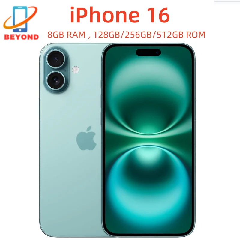 iPhone 16 authentique 6,1 pouces eSIM/SIM physique, écran OLED XDR authentique, Face ID, NFC, A18, ROM 128/256/512 Go, RAM 8 Go, 5G, téléphone portable IA, 98 % neuf