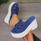 Été décontracté femme sandales en plein air plate-forme antidérapante sandales à talons compensés femmes anti-dérapant confortable chaussures De créateur Zapatos De Mujer