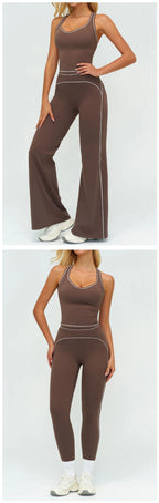 Ensemble de yoga 2 pièces pour femme, tenue de sport, vêtements de gym, ensemble soutien-gorge de sport et pantalon de course, vêtements de yoga et de sport pour femme