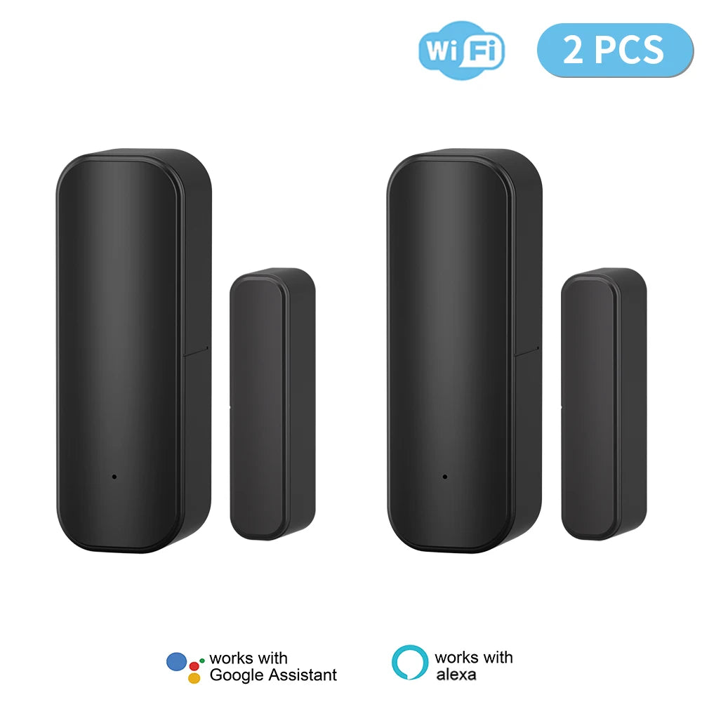 Capteur de porte WiFi ou Zigbee, avec application Tuya Smart Life, alerte de fenêtre, détecteur magnétique, capteur de porte de maison sans fil