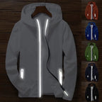 Veste fine réfléchissante de film pour hommes, coupe-vent à capuche, veste de sport de pilote, veste de pilote de vélo de plage