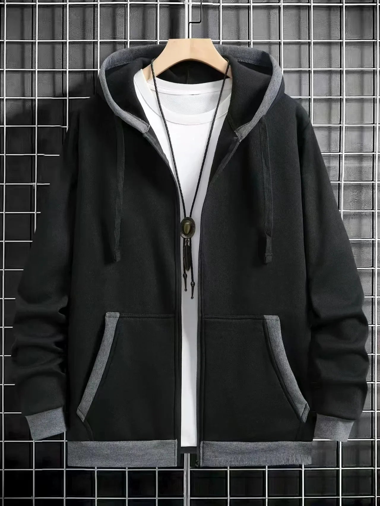 Cardigan épais à capuche et fermeture éclair pour homme, vêtement d'extérieur décontracté, sweat-shirt à la mode, Style transfrontalier, nouvelle collection automne hiver