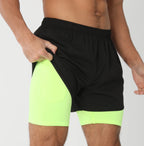 Short de course avec poches doublées pour homme, séchage rapide, léger, respirant, athlétique, sport, entraînement, boucle serviette