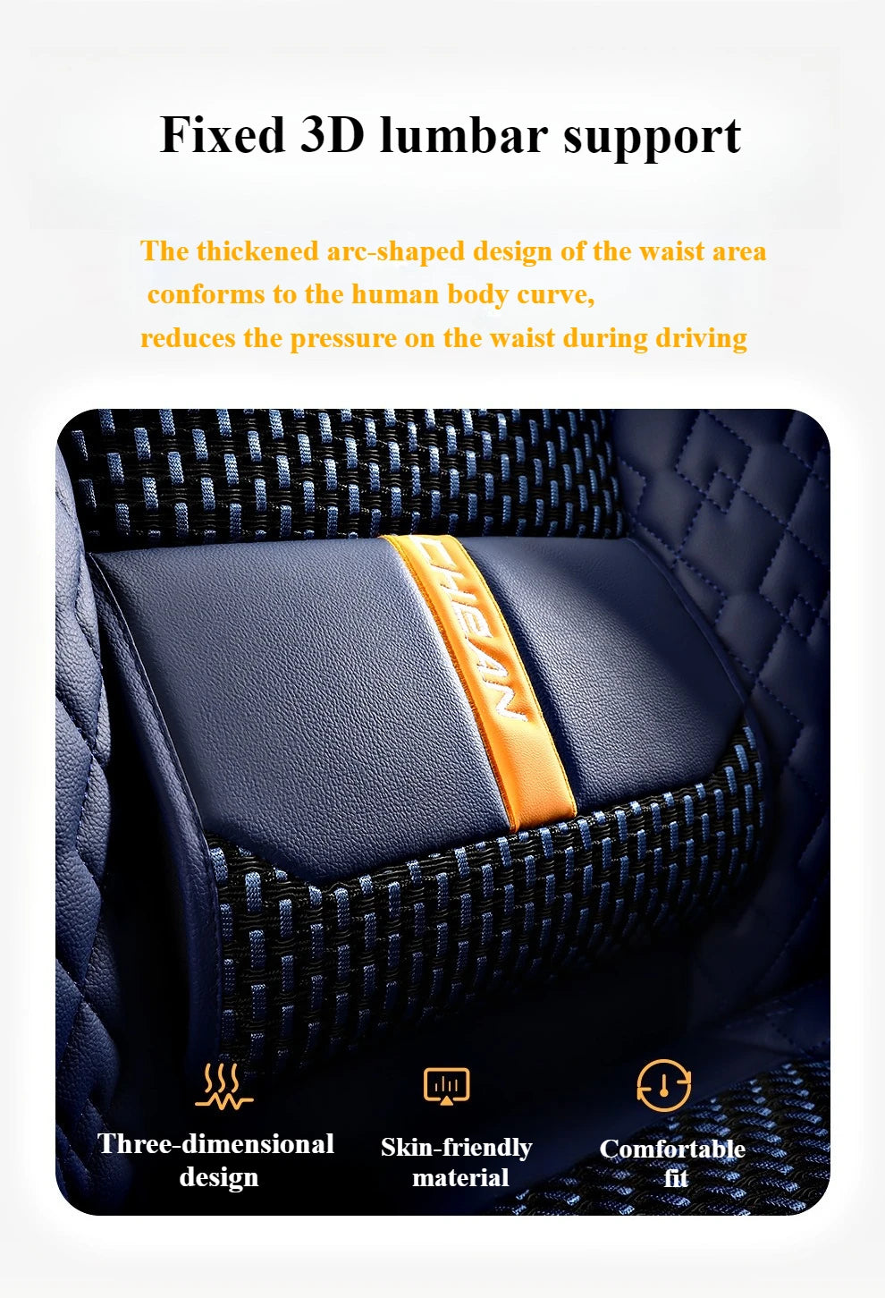 Coussin de siège auto ergonomique – Cuir Nappa et soie glacée, éponge haute résilience, confort toutes saisons pour la plupart des véhicules
