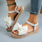 Femmes sandales 2026 nouveau été sandales légères mode plage pantoufles décontractées en plein air nœud papillon chaussures plates maison plate-forme sandales