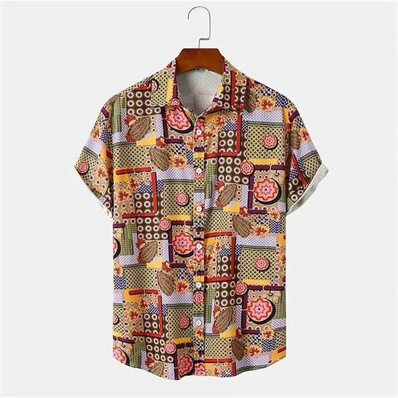 Chemise Vintage à manches courtes pour hommes, haut décontracté, mode hawaïenne, vêtements d'été, ample, respirant, simple boutonnage, 2026