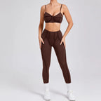 Ensemble de yoga pour femme, survêtement d'entraînement, legging athlétique imbibé, legging push-up de gym, soutien-gorge de fitness, vêtements de sport, vêtements actifs, nouveau