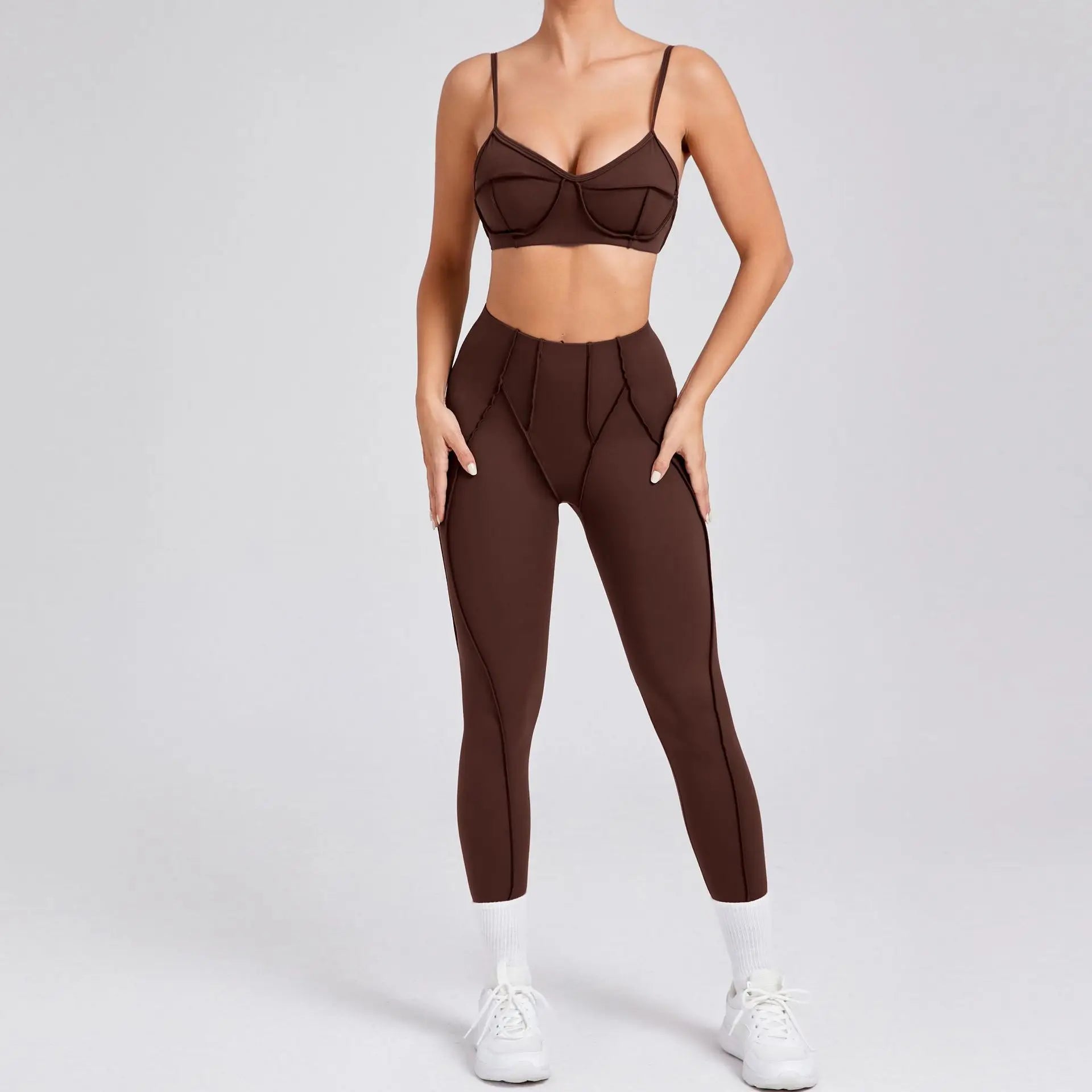 Ensemble de yoga pour femme, survêtement d'entraînement, legging athlétique imbibé, legging push-up de gym, soutien-gorge de fitness, vêtements de sport, vêtements actifs, nouveau