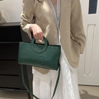 Sacs à main en cuir PU motif Crocodile pour femmes, sac carré vert, marque de mode, sacs à bandoulière, pochettes féminines