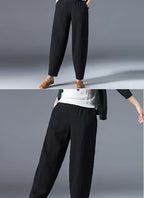 Pantalon à jambes larges en coton pour femme, ample, surdimensionné, couleur unie, sarouel, décontracté, taille élastique, longueur cheville, vêtements pour femmes, été