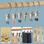 Pinces à linge en acier inoxydable, 5 à 30 pièces, pinces à linge, crochet Portable, pince à vêtements suspendue, organisateur de vêtements de garde-robe