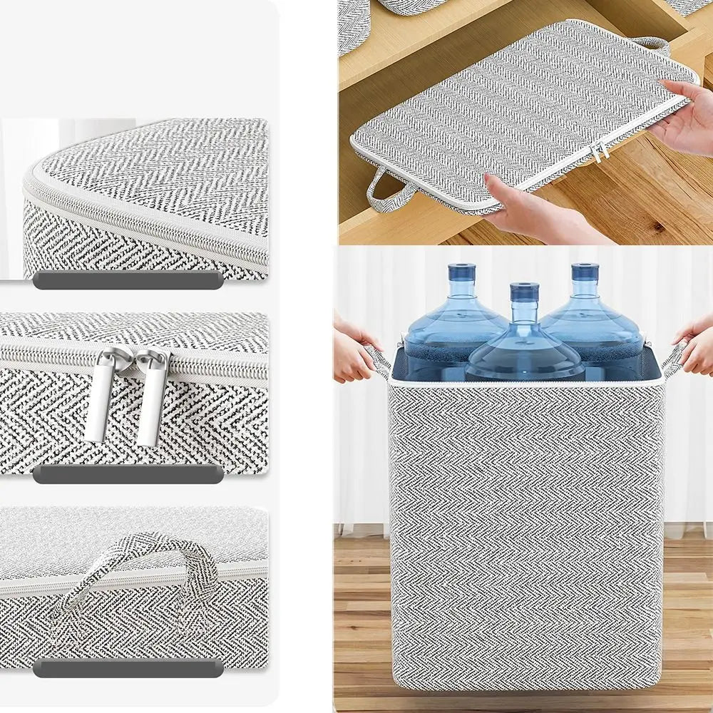 Sac de rangement de couette non tissé avec fermeture éclair veds, vêtements pliables, bacs de couette, conteneur, grande capacité, sac anti-poussière, organiser