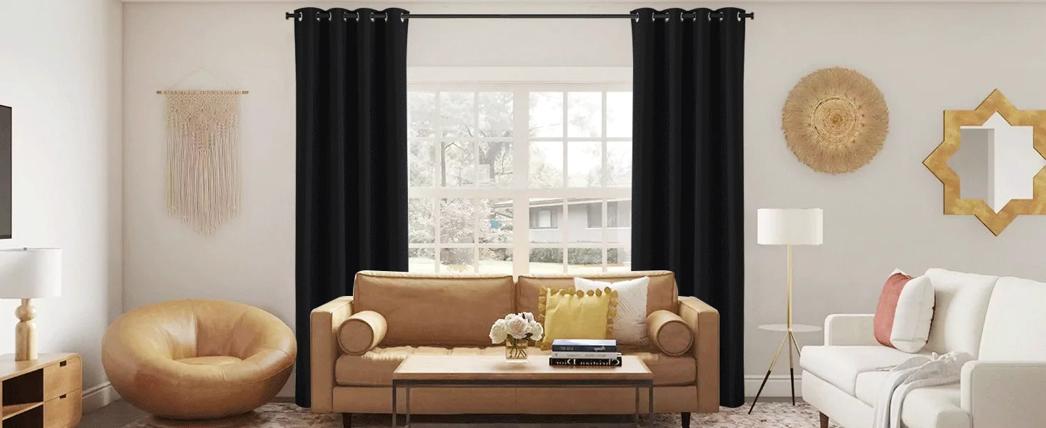 Rideau occultant pour salon, en Polyester, avec œillet de pongé, isolation thermique, bloquant la lumière, pour porte française de Patio