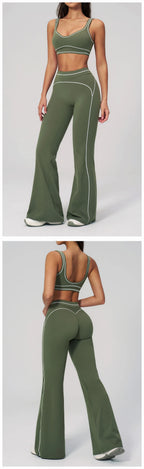 Ensemble de yoga 2 pièces pour femme, tenue de sport, vêtements de gym, ensemble soutien-gorge de sport et pantalon de course, vêtements de yoga et de sport pour femme