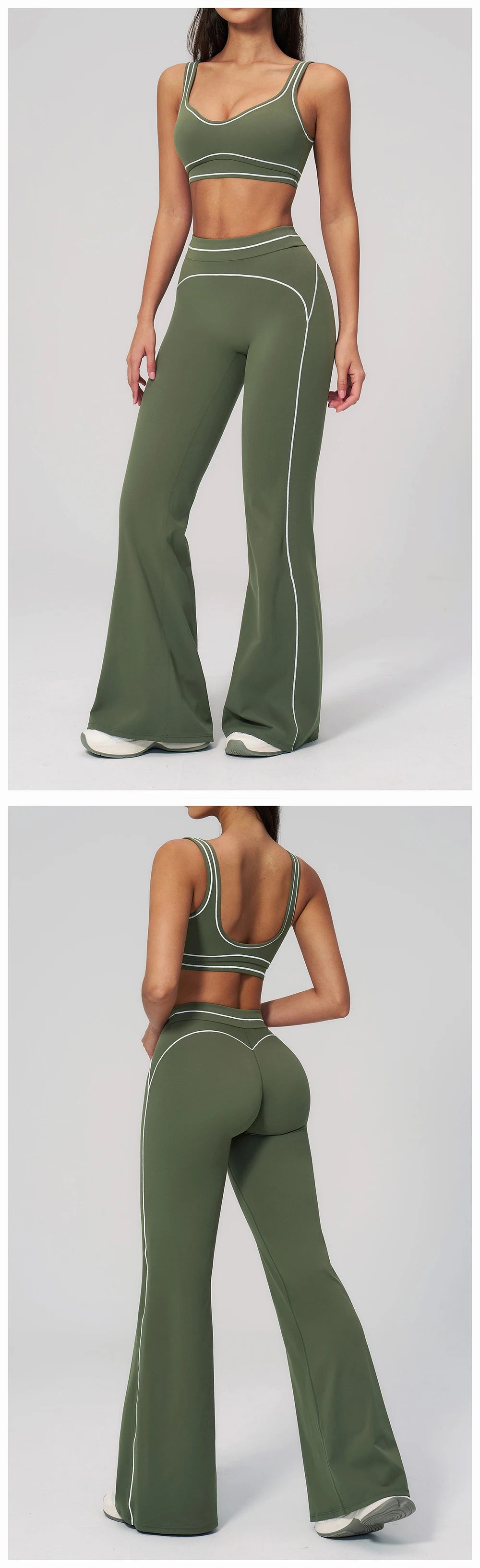 Ensemble de yoga 2 pièces pour femme, tenue de sport, vêtements de gym, ensemble soutien-gorge de sport et pantalon de course, vêtements de yoga et de sport pour femme