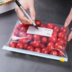 Sac de congélation en plastique réutilisable à fermeture éclair, sac à fermeture éclair debout, sac de congélation à fermeture éclair pour fruits et légumes, stockage des aliments dans la cuisine, 45 pièces