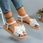 Femmes sandales 2026 nouveau été sandales légères mode plage pantoufles décontractées en plein air nœud papillon chaussures plates maison plate-forme sandales