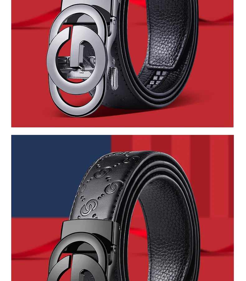 Ceinture pour hommes d'affaires de mode véritable marque de luxe ceinture à boucle en métal ceinture souple en cuir PU de haute qualité avec pantalon Cargo jean