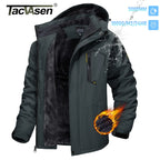 TACVASEN vestes de Ski d'hiver pour hommes manteaux polaires imperméables veste de Snowboard thermique isolée Parka imperméable avec capuche Parka homme