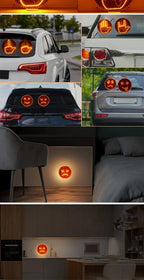 Lumière LED d'expression faciale amusante pour voiture, avec télécommande, fenêtre arrière, lampe de rappel d'avertissement multifonction, accessoires extérieurs