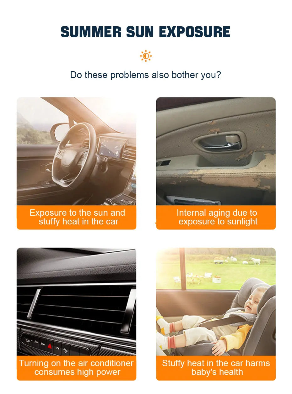 SEAMETAL pare-soleil de voiture rideau de fenêtre latérale avant fenêtre arrière pare-soleil été UV blocage ventouse rideaux de Protection solaire de voiture