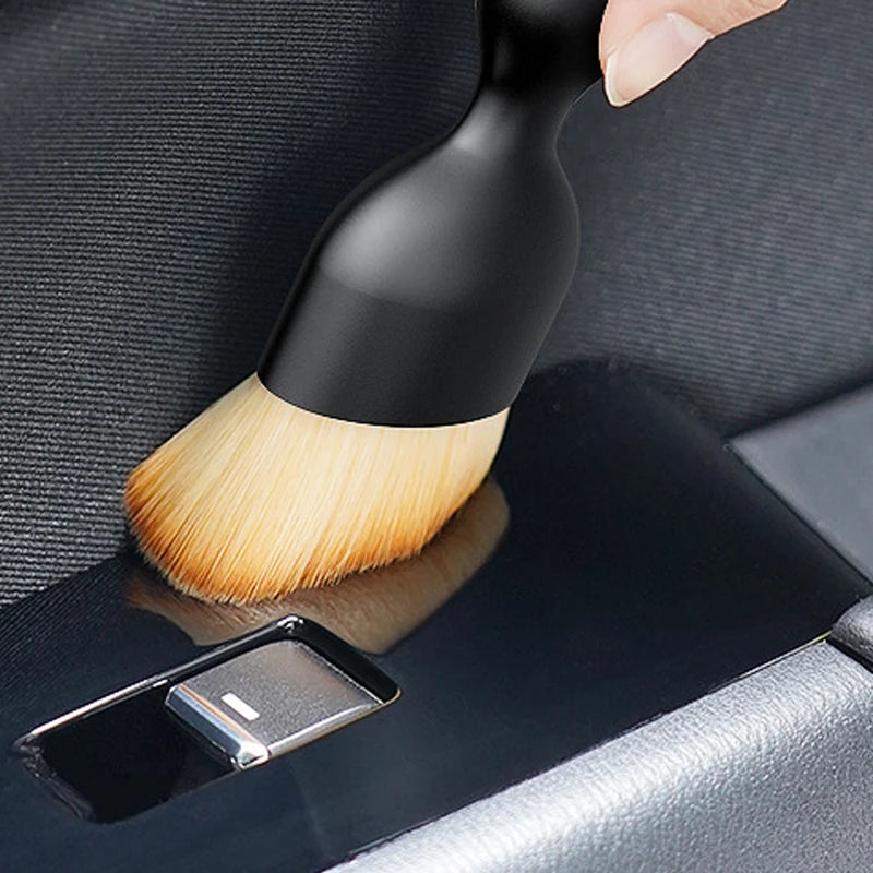 Brosse douce de nettoyage de ventilation de voiture, avec boîtier, outil de nettoyage intérieur de voiture, brosse artificielle de voiture, dépoussiérage de fentes de voiture, détails de voiture
