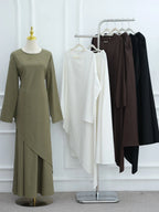 Musulman moyen-orient arabe dubaï Abayas pour femmes haut avec jupe deux pièces ensemble modeste Ramadan caftan Robe Femme vêtements islamiques