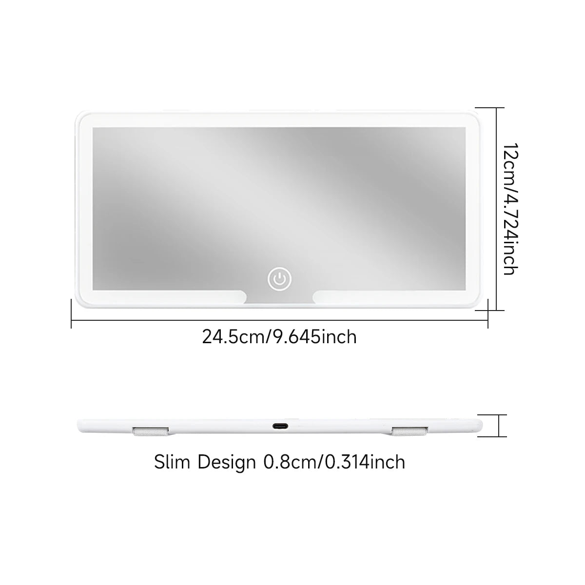 Rétroviseurs intérieurs de voiture, plaque pare-soleil, miroir de maquillage LED HD pour filles et femmes, lumière de remplissage aste, miroir de courtoisie fin universel